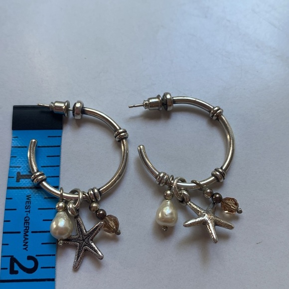 Brighton‎ Starfish Hoop Earrings with Pearl Accent and Beads Dangle - Picture 7 of 7